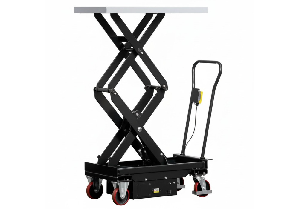 Podnośnik nożycowy mobilny elektryczny 500 kg, platforma 1010 x 520 mm, do 950 mm