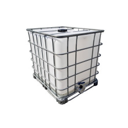 Regenerowany zbiornik IBC 1000 l na palecie metalowej