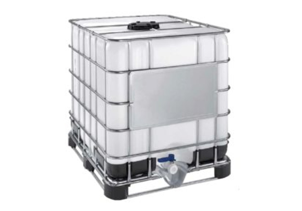 Regenerowany zbiornik IBC 1000 l na palecie hybrydowej