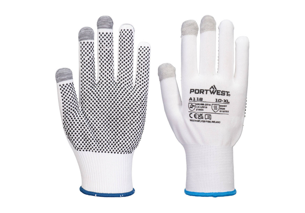 Rękawice do ekranów dotykowych Grip 13 PVC z nakropieniem (Pk12)