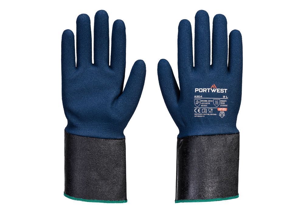 Rękawice antyprzecięciowe nitrylowe Nitrotough Grip, szaro-niebieskie