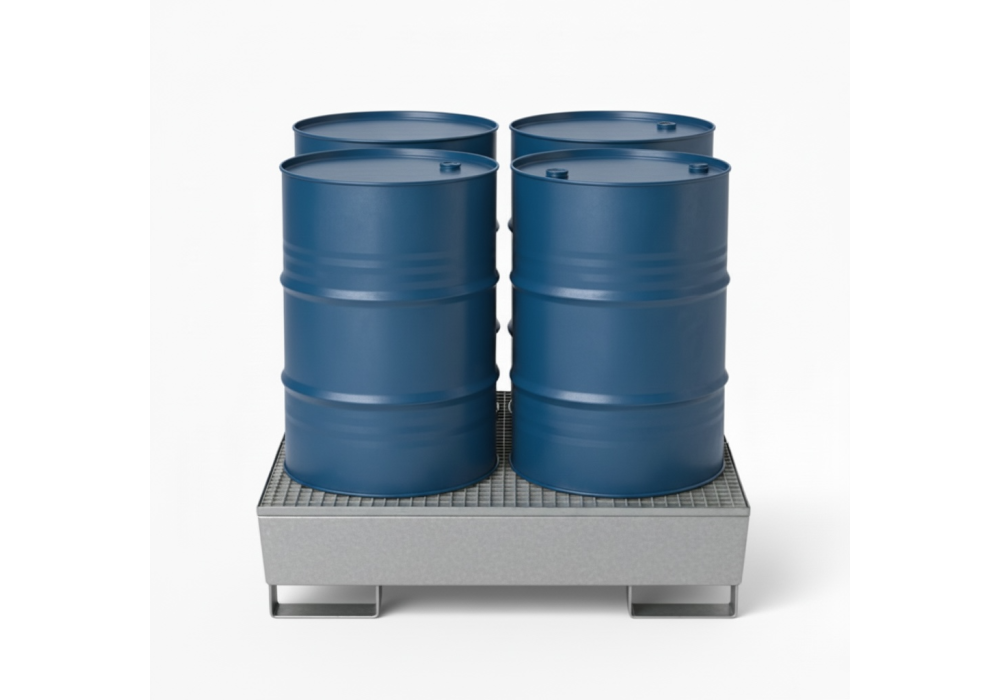 Wanna wychwytowa stalowa ocynkowana na 4 beczki 200 l | Explosiv