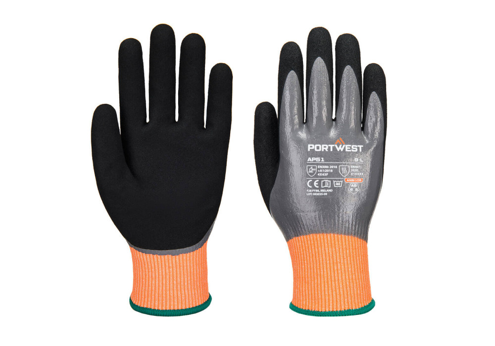 Cut F15 Nitrile Aqua Glove
